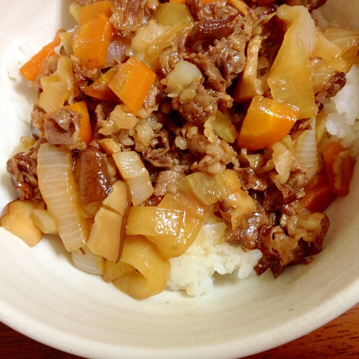 新玉ねぎの白だし牛丼